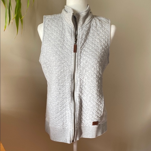 LL Bean Quilted Cotton Blend Lightweight Vest Gray Women’s M - Picture 1 of 9